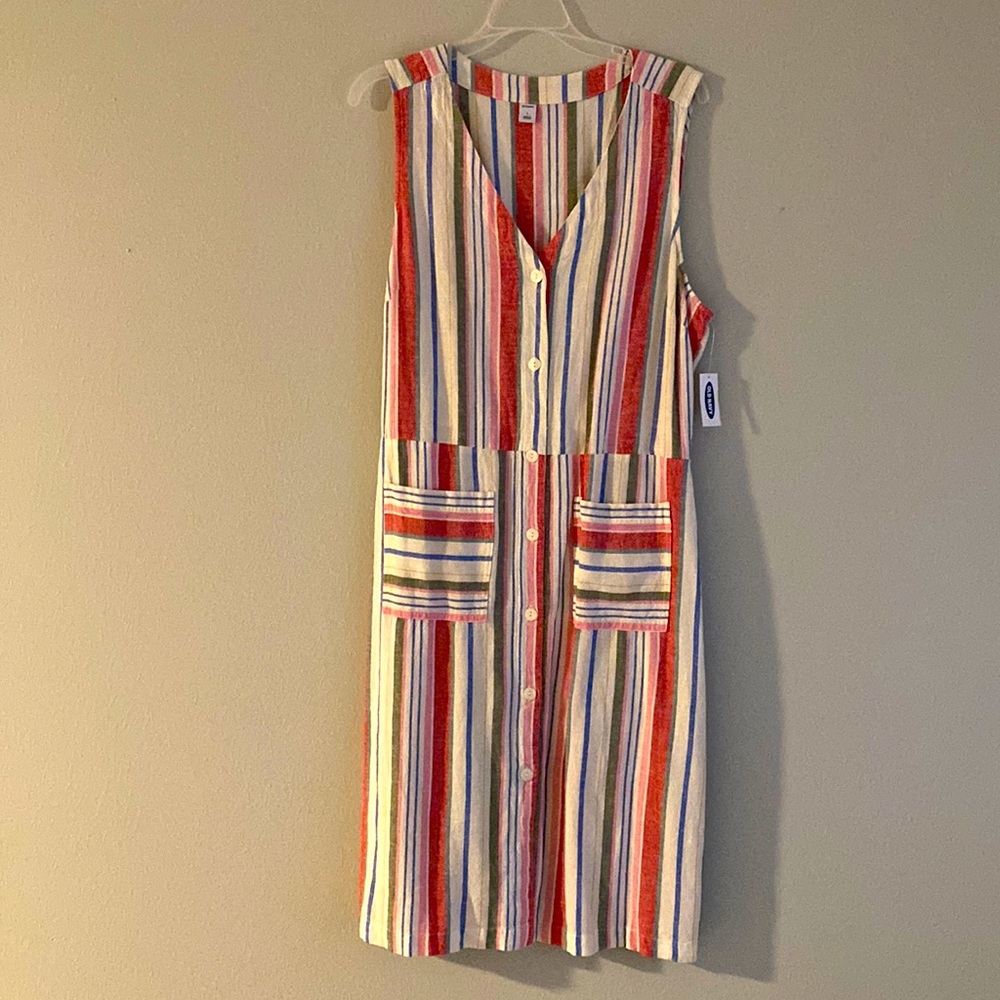 Button down striped dress